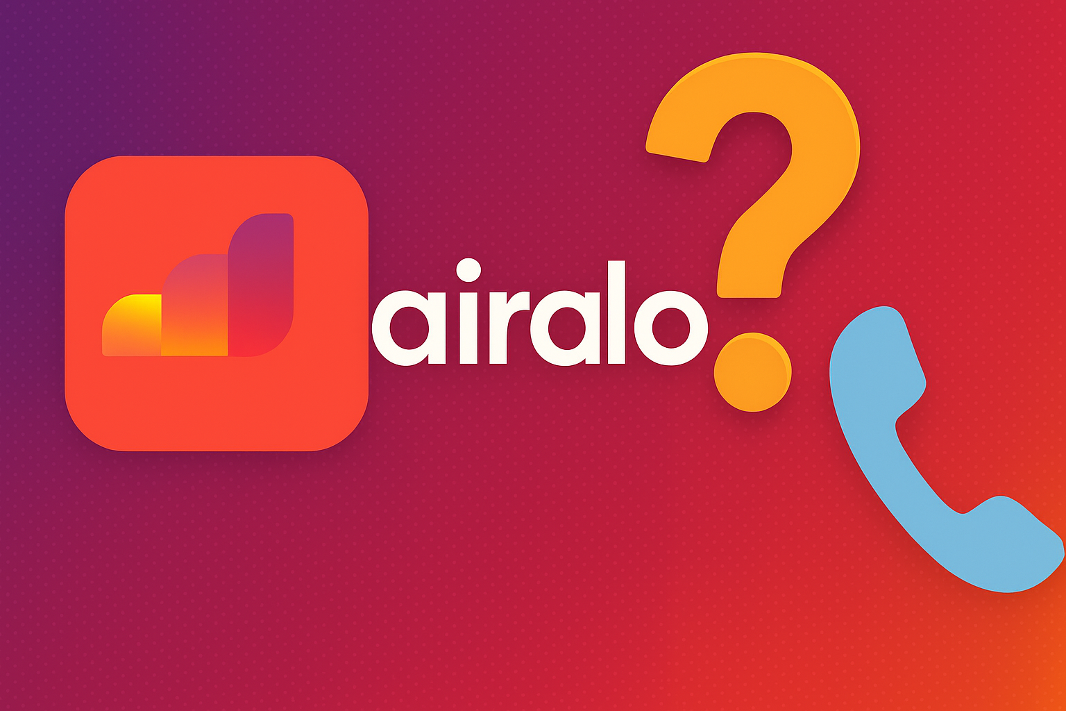 Airalo logo with colorful gradient background and question mark, representing questions about calling capabilities
